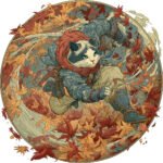 Shiki 秋 - Autumn - Oversized Unisex Bio-T-Shirt mit breitem Kragen
