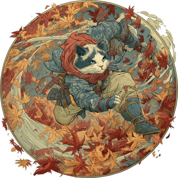 Shiki 秋 - Autumn - Oversized Unisex Bio-T-Shirt mit breitem Kragen — Apparel | Purrshido